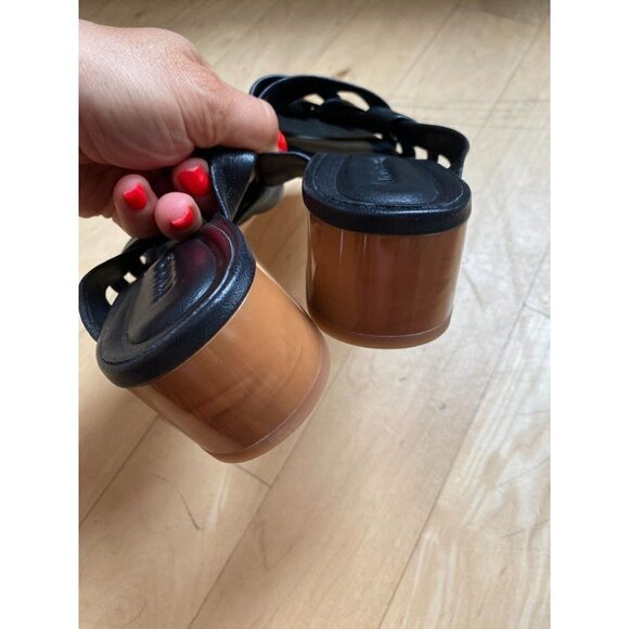 VINCE Women's "Tessa" block heel sandals leather square toe - Picture 5 of 8